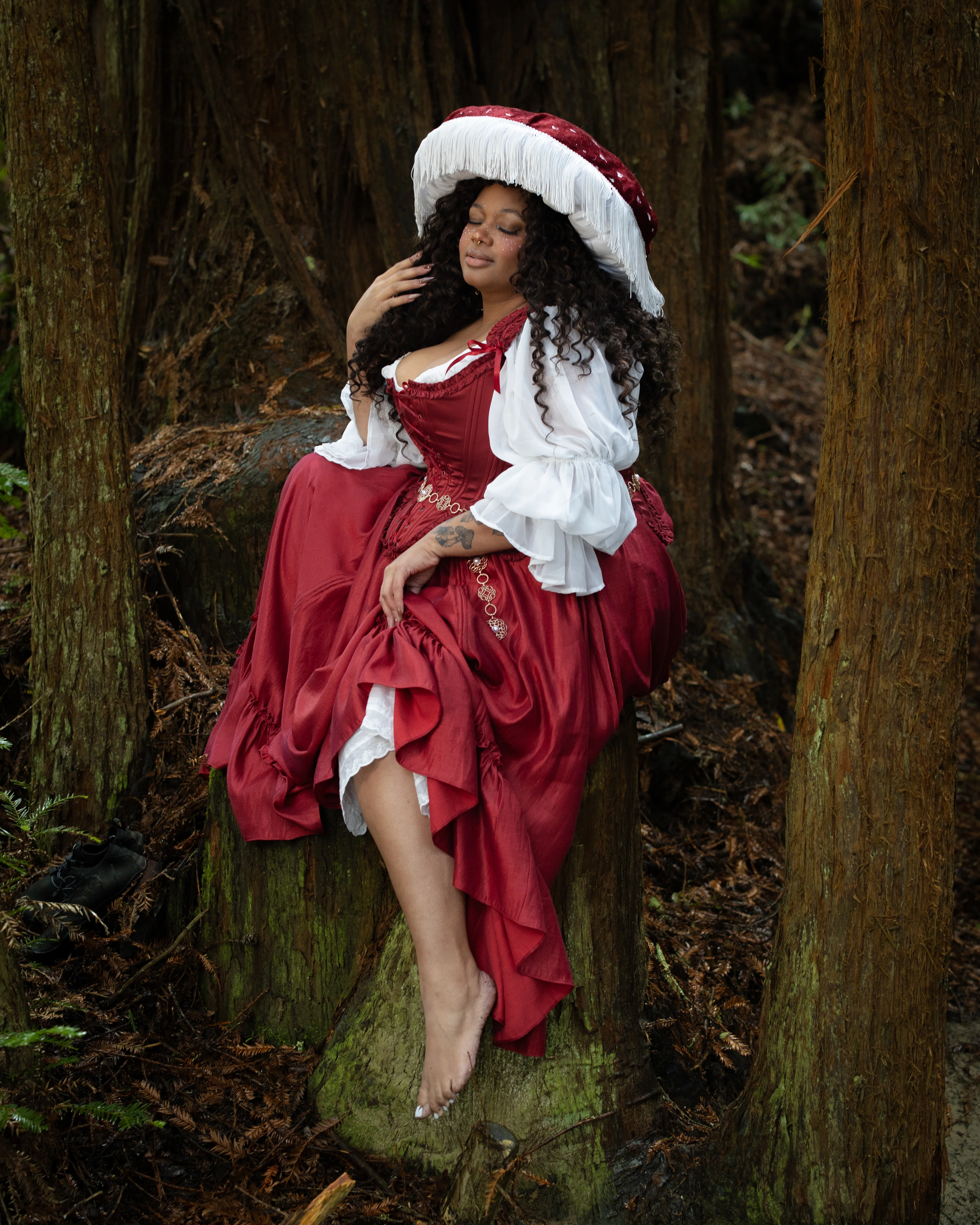 Dark Red Ruffle Skirt - Image 5
