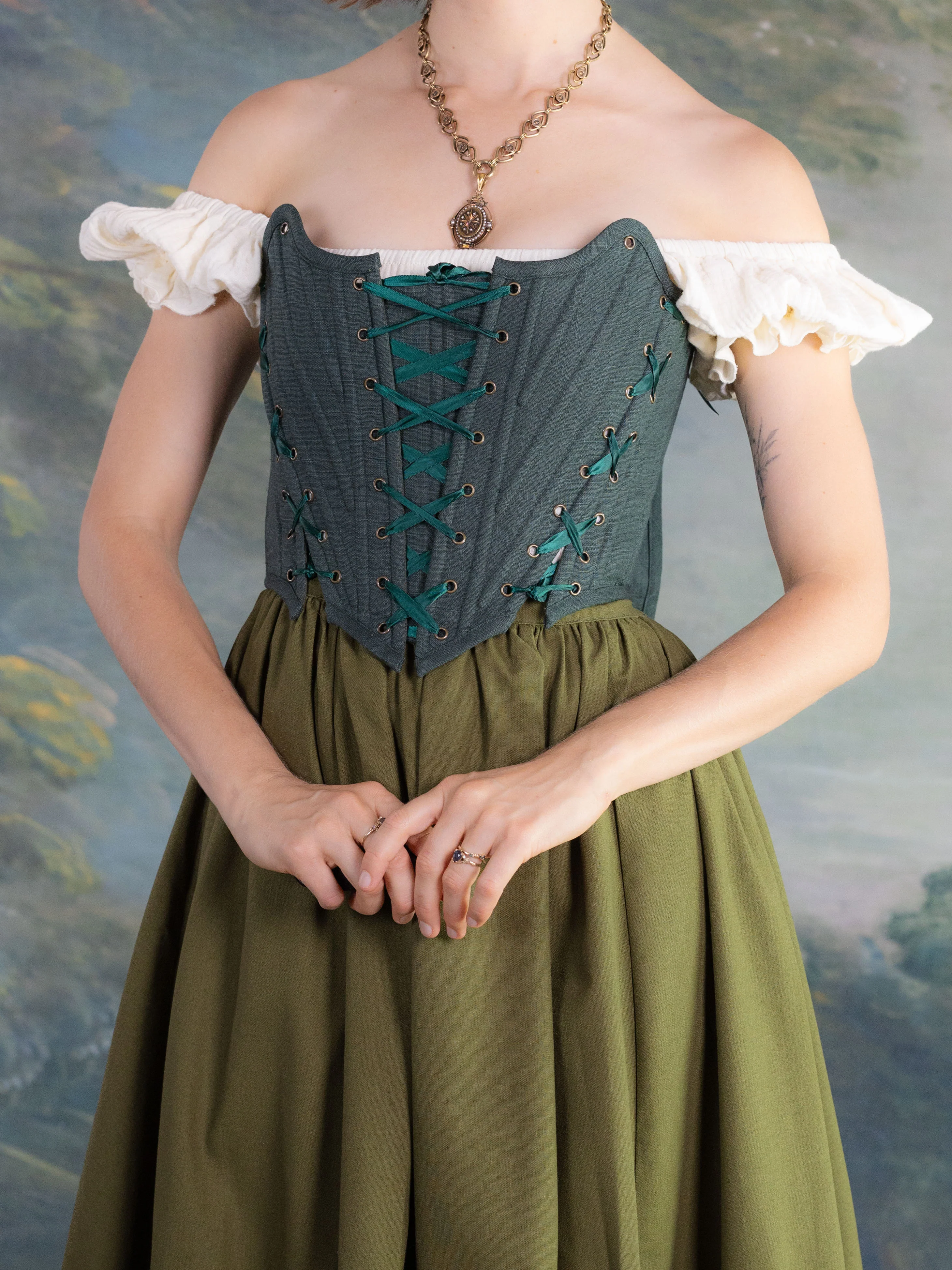 Forest Green Princess Stays - Image 10