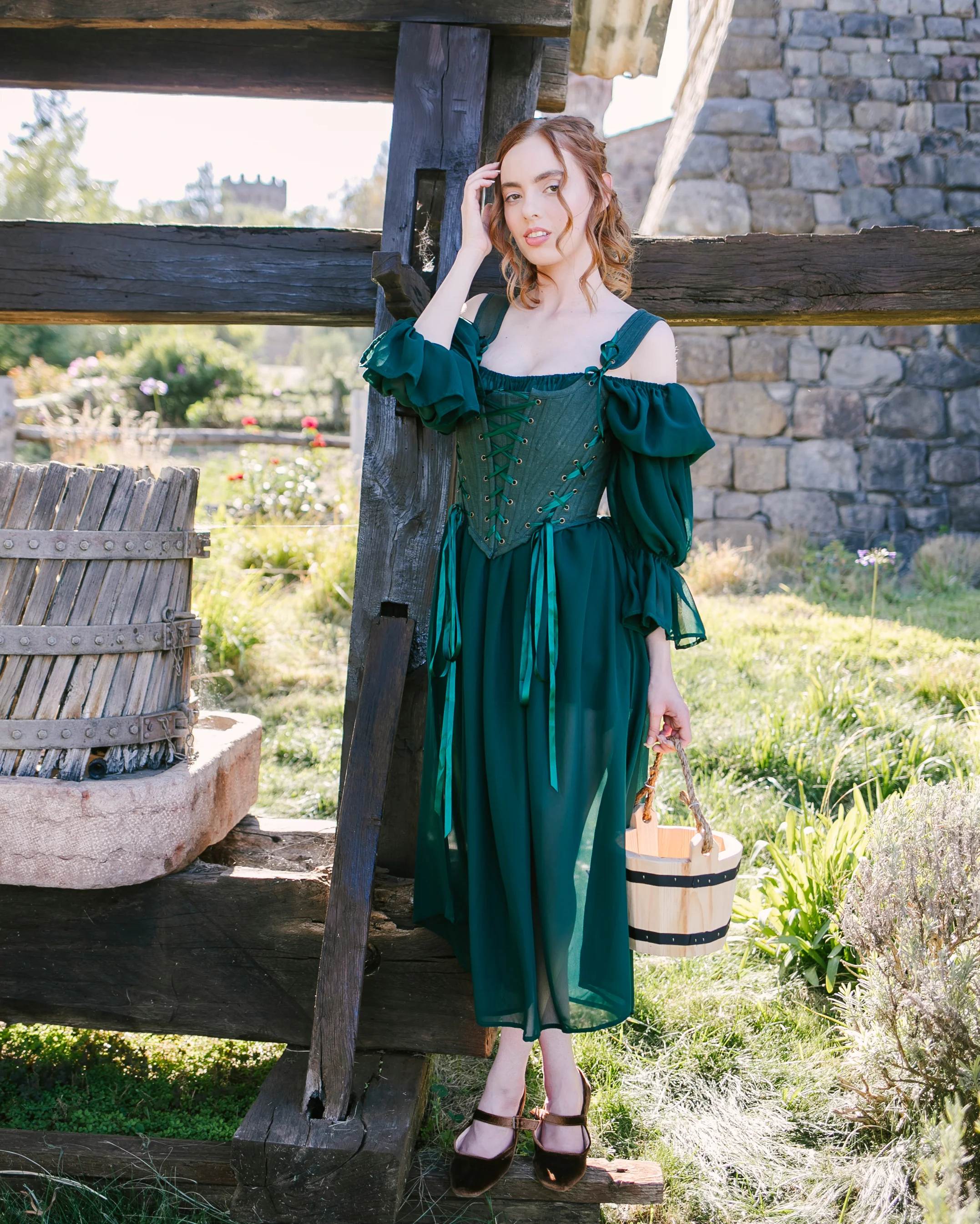 Forest Green Princess Stays - Image 4