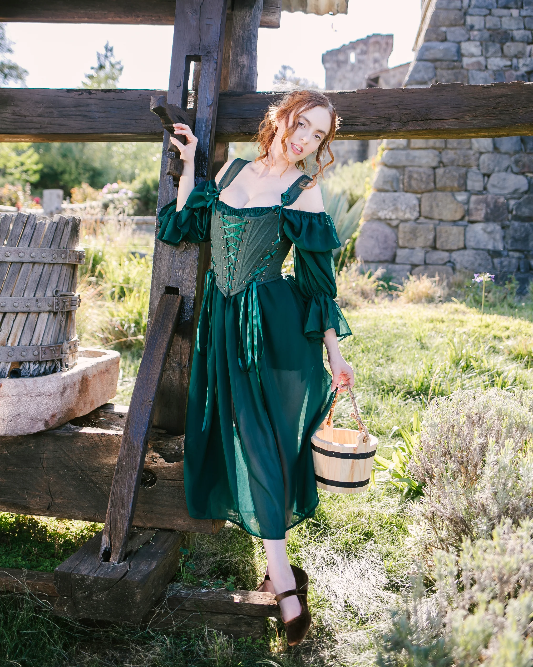 Forest Green Princess Stays - Image 5