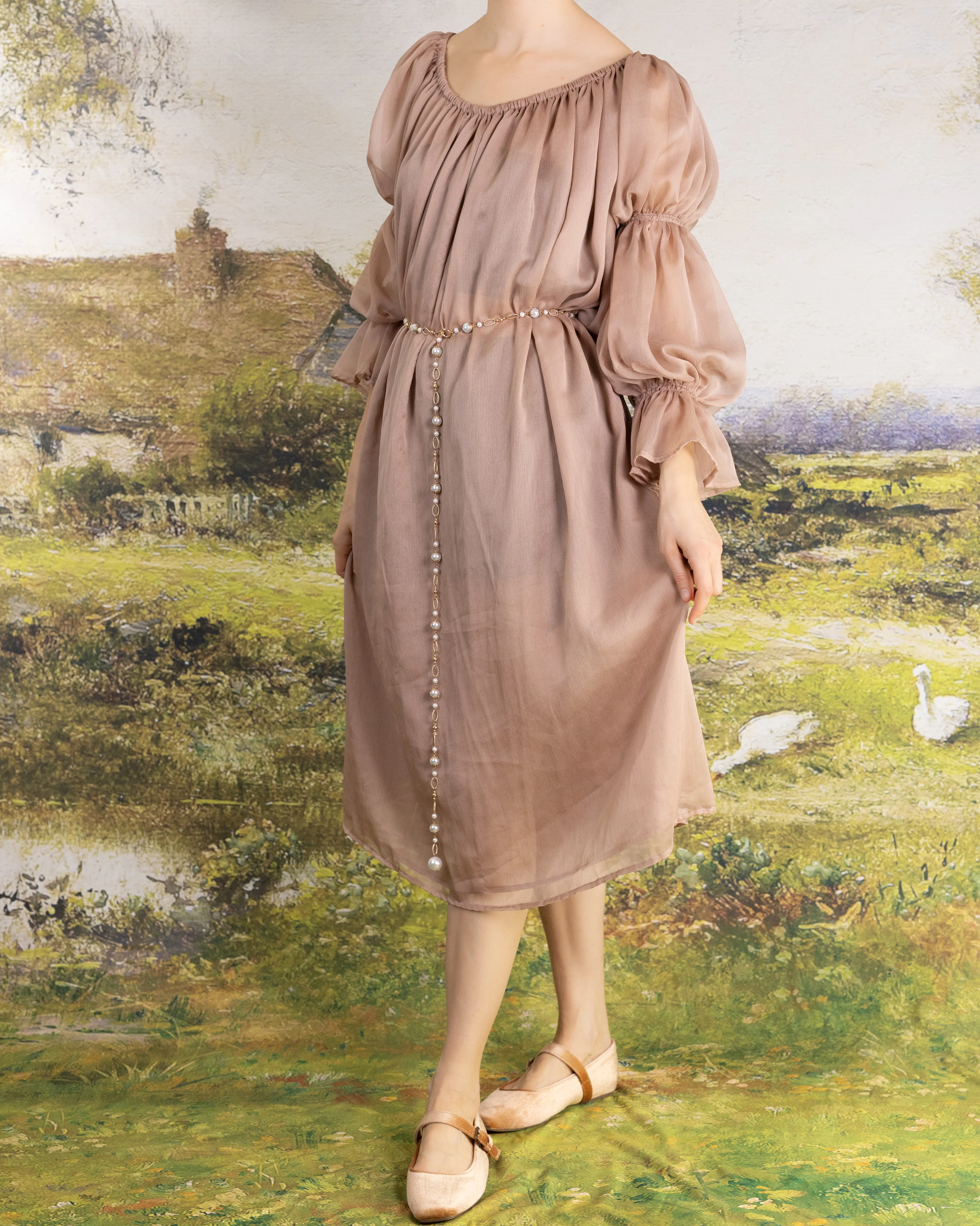 Rose Chiffon Chemise - Image 4